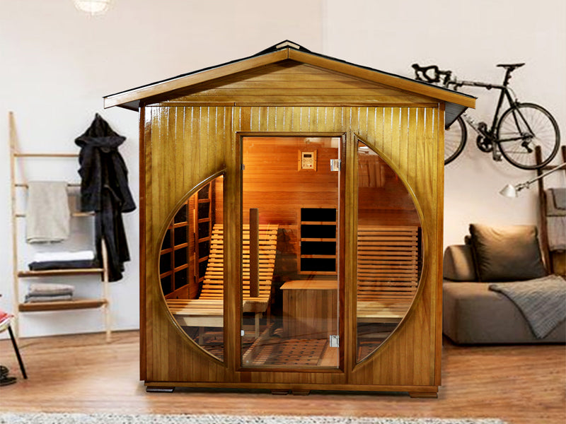 SAUNASNET Outdoor Far Infrared Sauna Room with Recliner