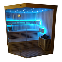 SAUNASNET® Finnish Traditional Indoor Steam Sauna for Home Use Glass 12