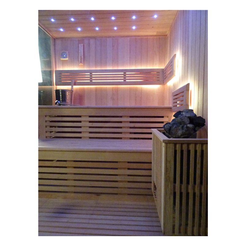 SAUNASNET® Finnish Traditional Indoor Steam Sauna for Home Use Glass 12