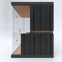SAUNASNET® Modern Glass-Enclosed Sauna with Wooden Interior, Lighting, and Minimalist Design 2-3 Person with Wifi Steam 01
