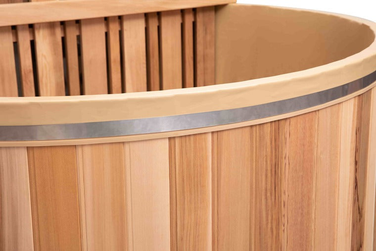 SAUNASNET® Wood Fired Cedar Hot Tub - Internal Stove