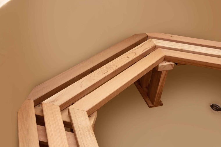 SAUNASNET® Wood Fired Cedar Hot Tub - Internal Stove