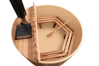 SAUNASNET® Wood Fired Cedar Hot Tub - Internal Stove