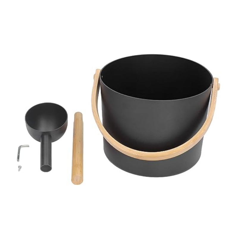SAUNASNET® Large capacity aluminium sauna bucket set (with spoon)