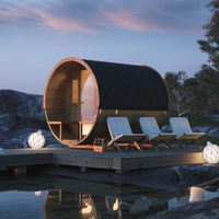 SAUNASNET® Modern Outdoor Barrel Sauna with Elegant Wooden Design – Ultimate Home Spa Luxury Barrel 04