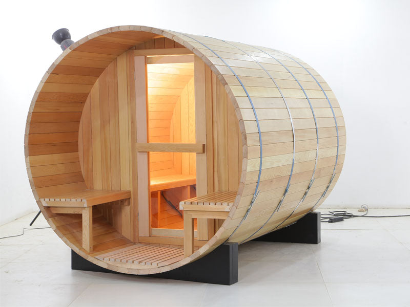 Saunasnet Canadian Wood Outdoor Barrel Sauna Room