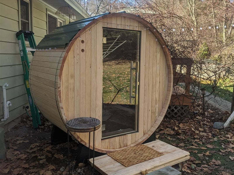 What materials are safe for outdoor sauna?