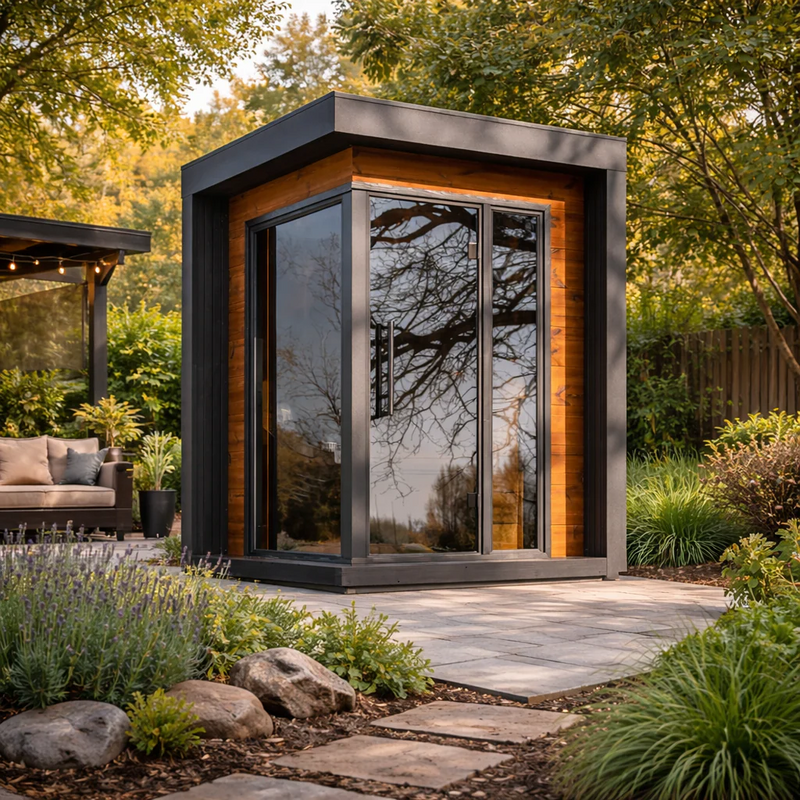 A Perfect 2-Person Backyard Sauna for Modern Home Wellness