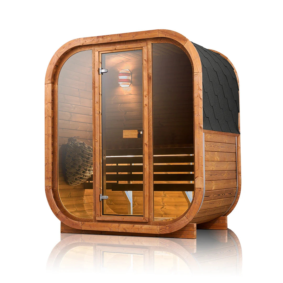 SAUNASNET® Scandinavian 2 Person Outdoor Sauna Barrel 09