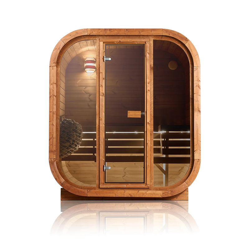 SAUNASNET® Scandinavian 2 Person Outdoor Sauna Barrel 09