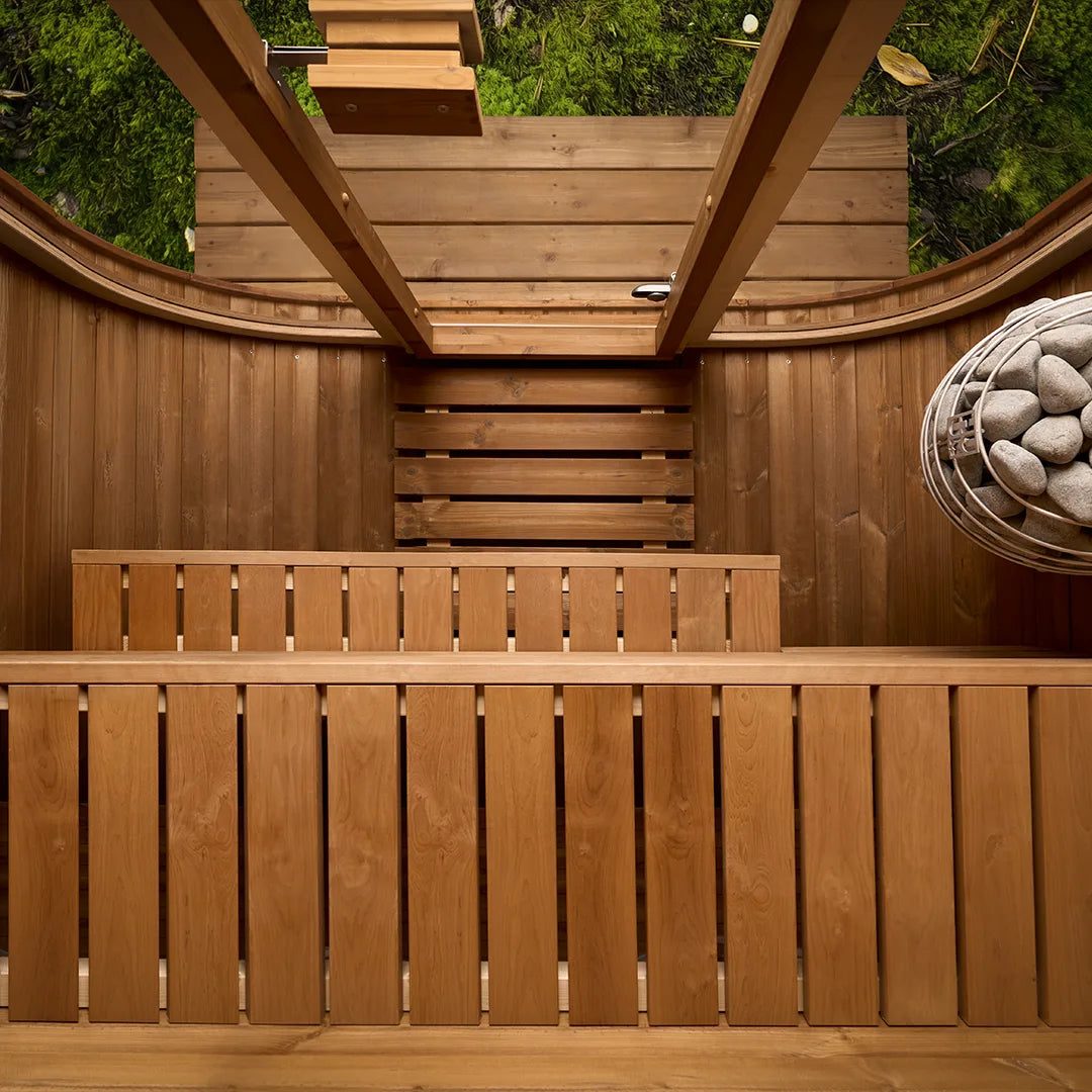 SAUNASNET® Scandinavian 2 Person Outdoor Sauna Barrel 09
