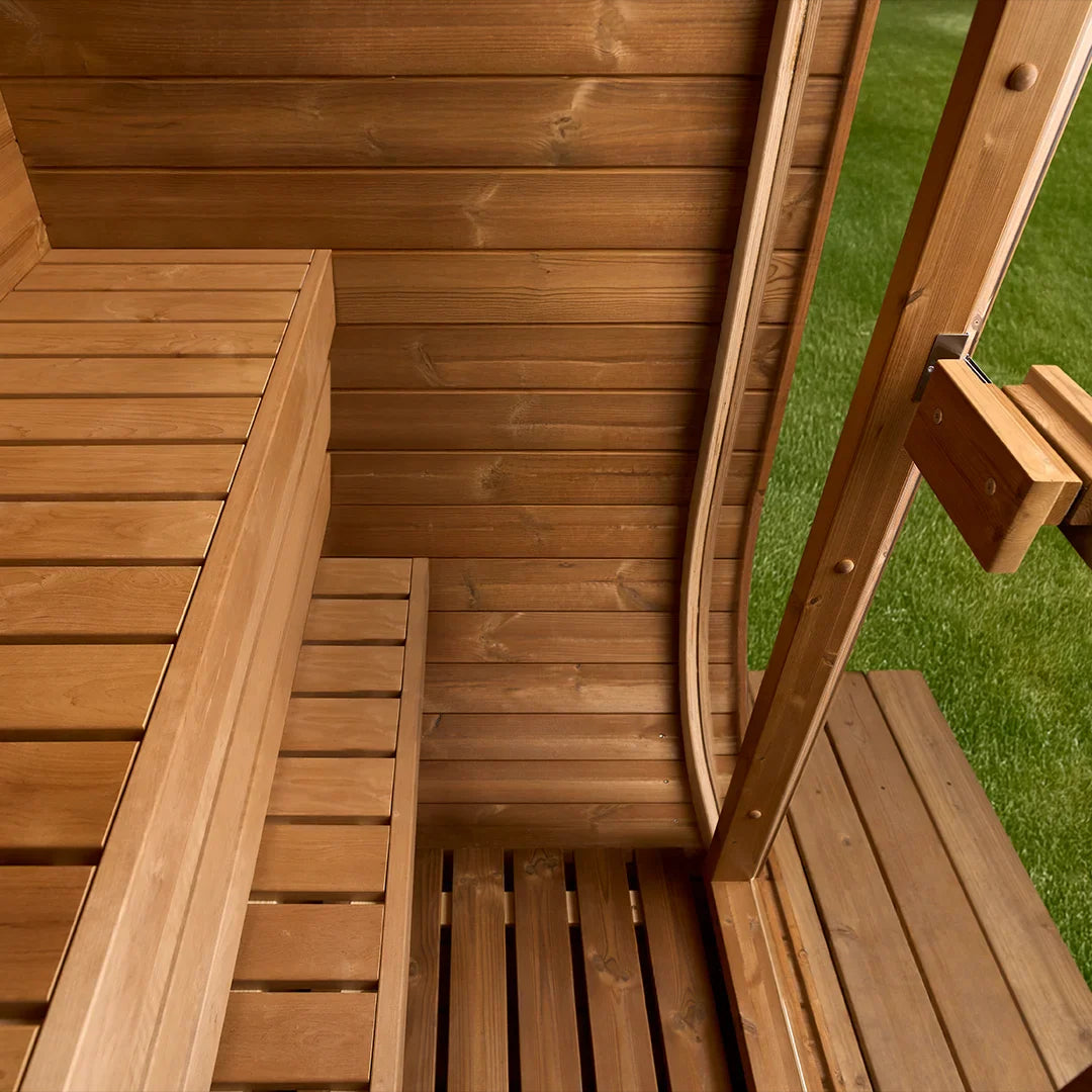 SAUNASNET® Scandinavian 2 Person Outdoor Sauna Barrel 09