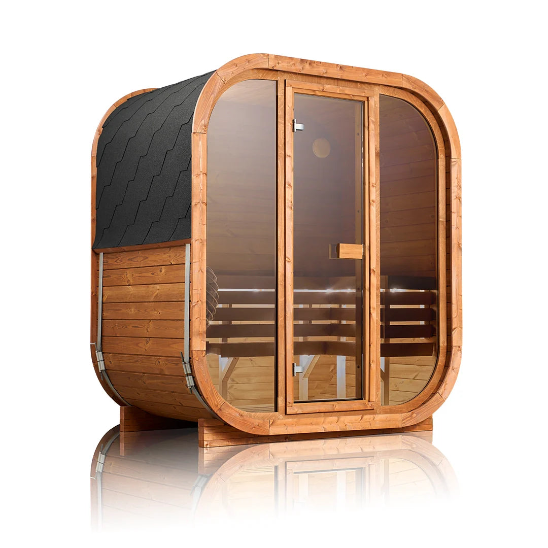 SAUNASNET® Scandinavian 2 Person Outdoor Sauna Barrel 09