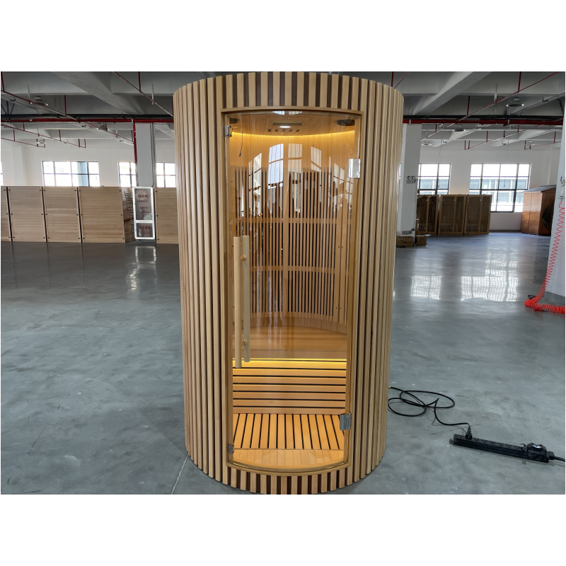 SAUNASNET® Hemlock Round Indoor Sauna Room Infrared 08