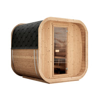 SAUNASNET® Outdoor Cube Sauna with Glass Door Barrel 04