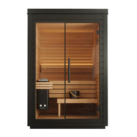 SAUNASNET® Modern Low-Energy Cube Sauna with Glass Front Black 04（US Stock – Ships in 10–15 Days）