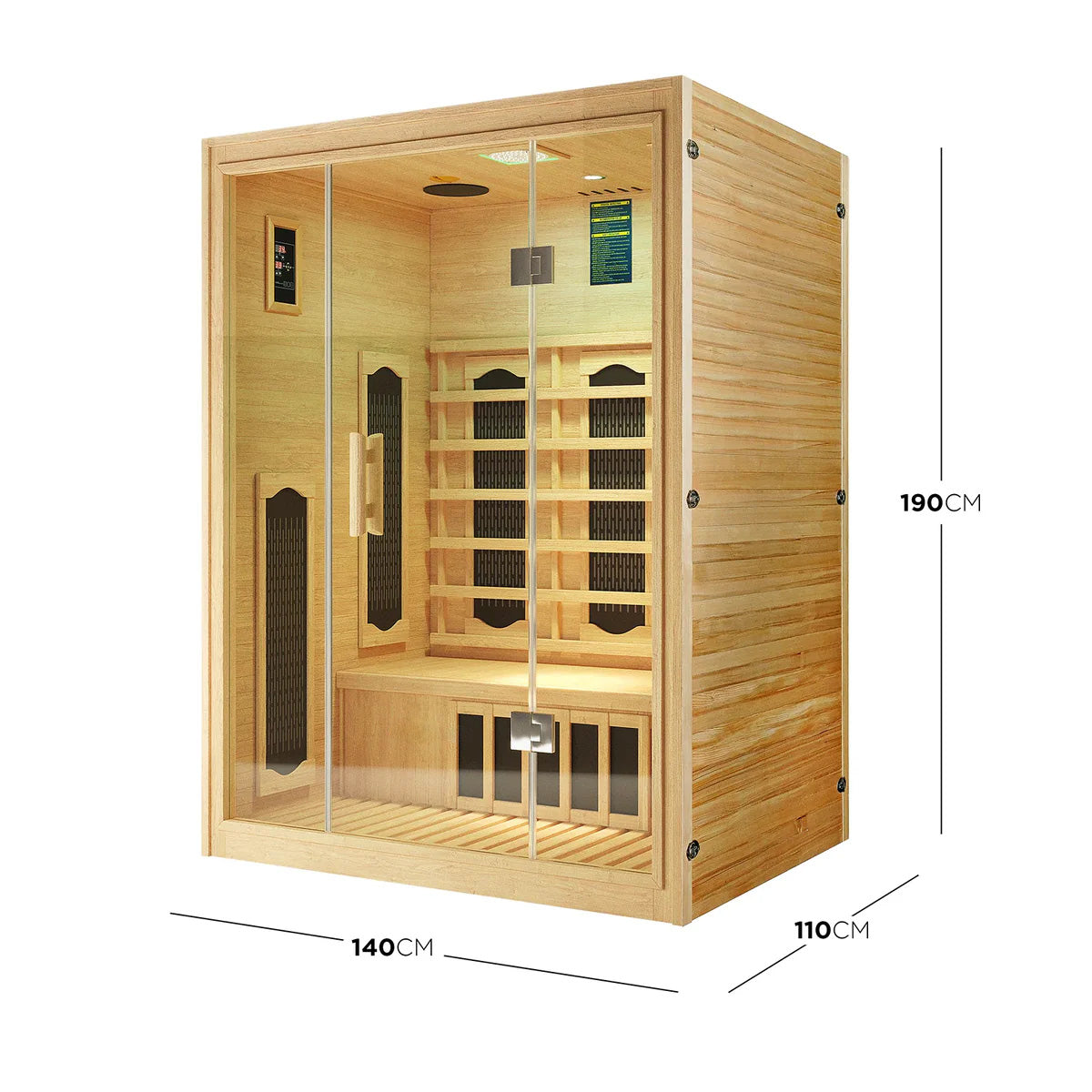 SAUNASNET® 2 Person Infrared Indoor Home Sauna Infrared 07