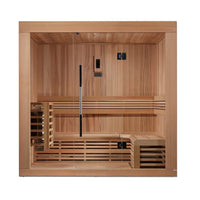 SAUNASNET® Indoor L-shaped Bench Steam Sauna Glass 17