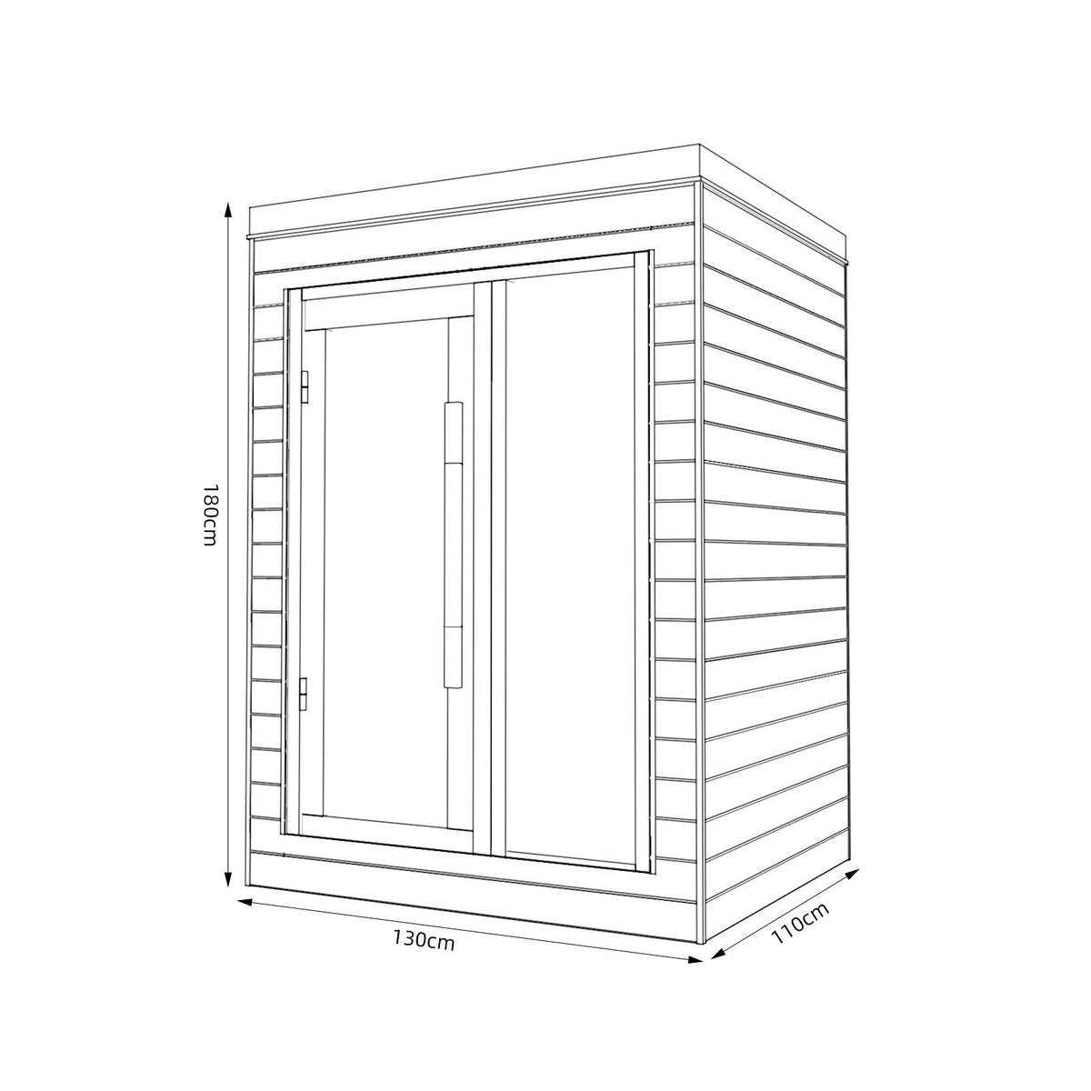 SAUNASNET® Indoor Full Spectrum Luxury Single-Layer Bench Cabin Sauna Luna - 2