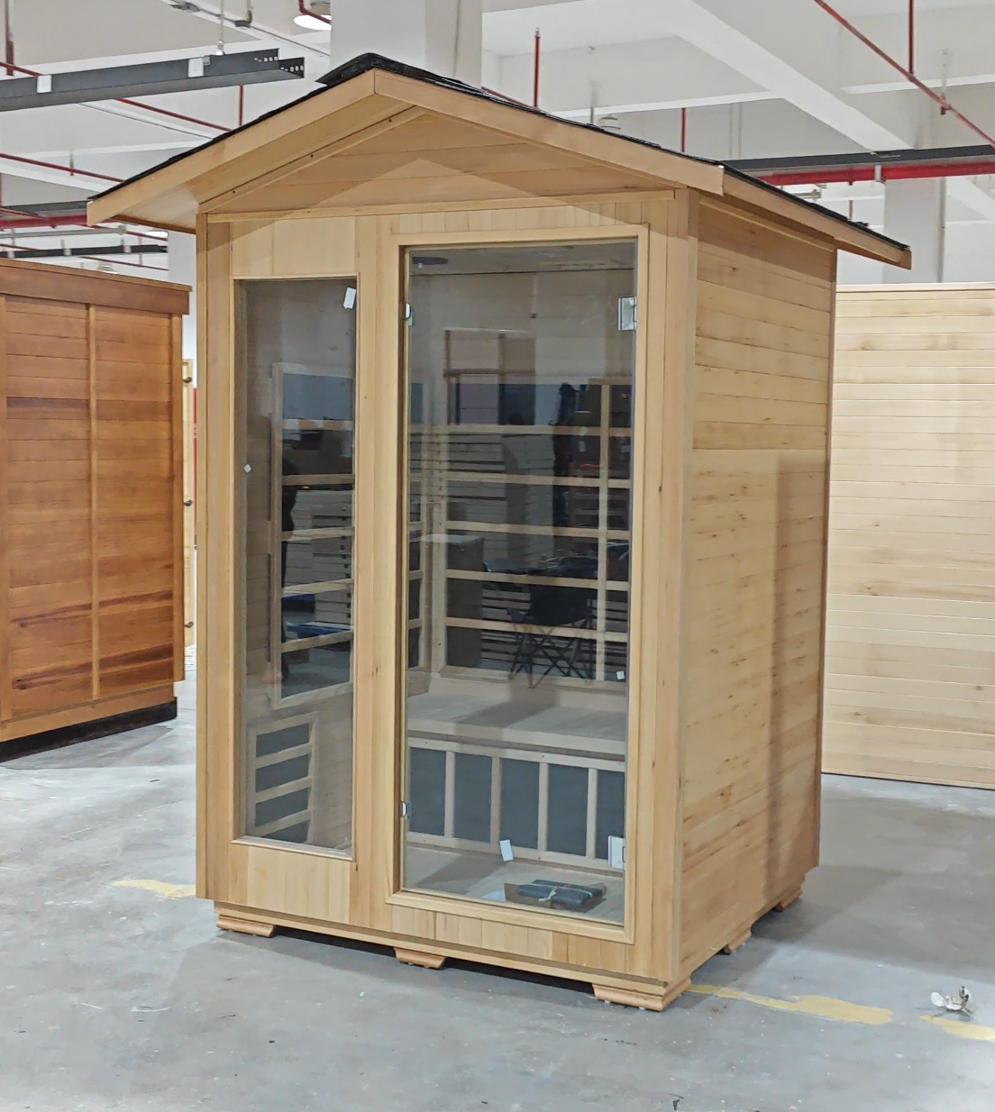 SAUNASNET® 2-Person Outdoor Solid Wood Sauna with Smart WiFi Control Infrared 17