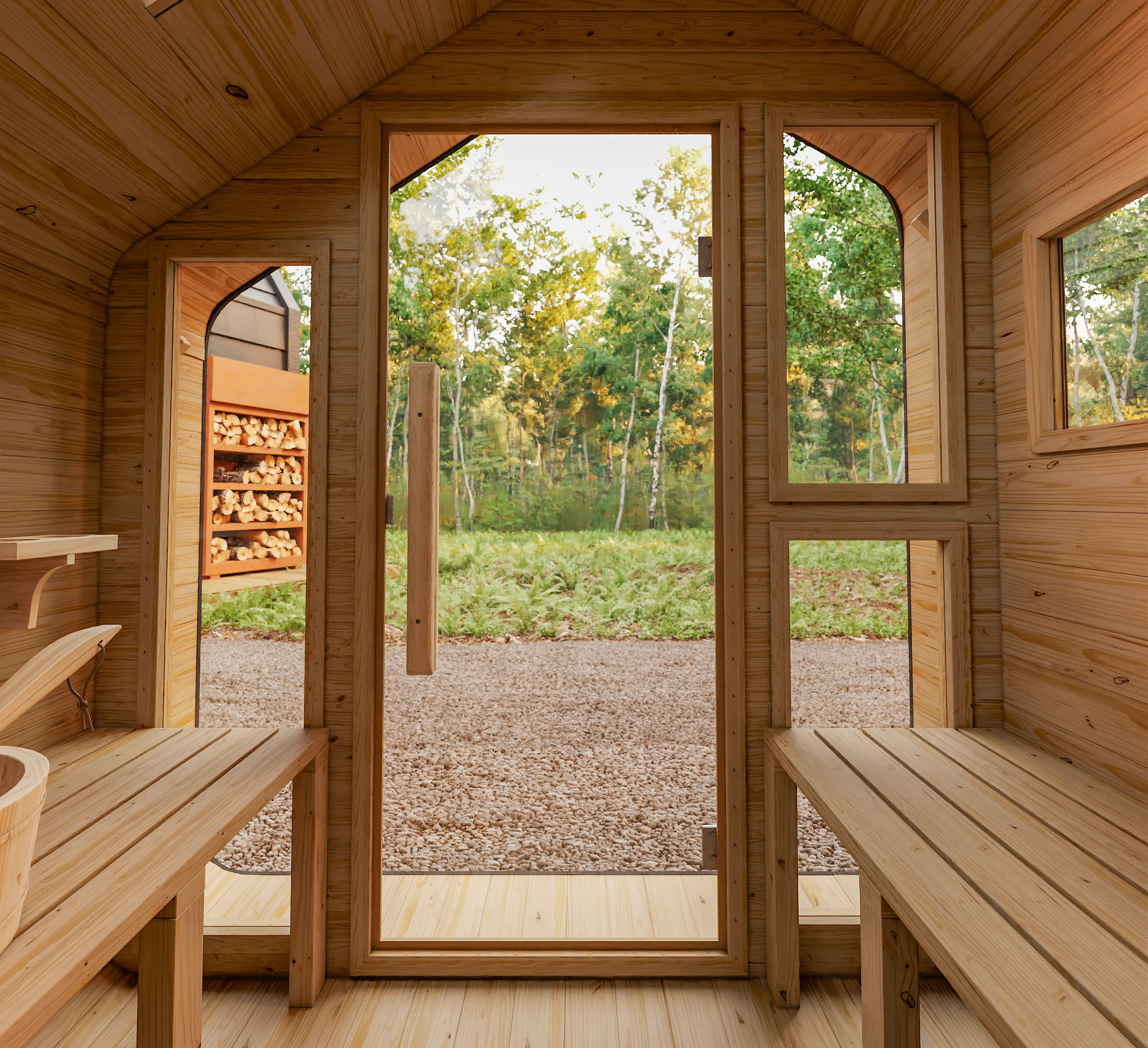 SAUNASNET® 4-Person Electric Outdoor Sauna with Glass Door Square 08 - 2025 Winter New Arrivals