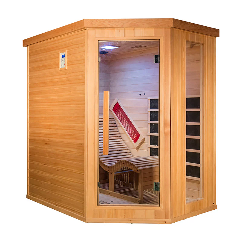 SAUNASNET® Indoor One Person Infrared Sauna with Tempered Glass Door Infrared 02