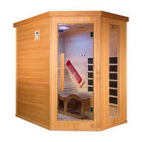 SAUNASNET® Indoor One Person Infrared Sauna with Tempered Glass Door Infrared 02