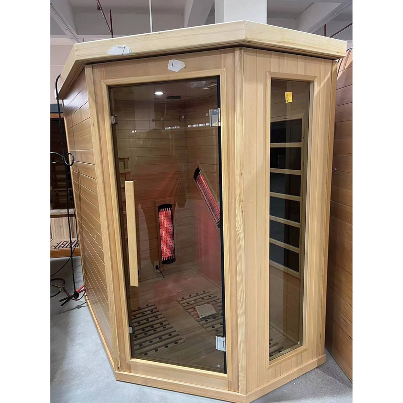 SAUNASNET® Indoor One Person Infrared Sauna with Tempered Glass Door Infrared 02（US Stock – Ships in 10–15 Days）