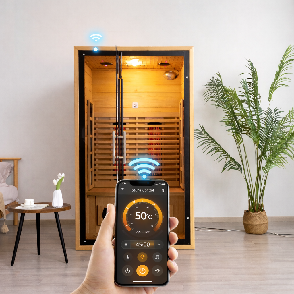SAUNASNET® Luxury Ozone Indoor Dry Sauna with Wifi Infrared 03（US Stock – Ships in 10–15 Days）