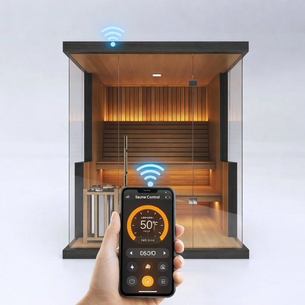 SAUNASNET® Modern Glass-Enclosed Sauna with Wooden Interior, Lighting, and Minimalist Design 4-6 Person with Wifi Steam 02（Estimated delivery: 1–2 weeks）