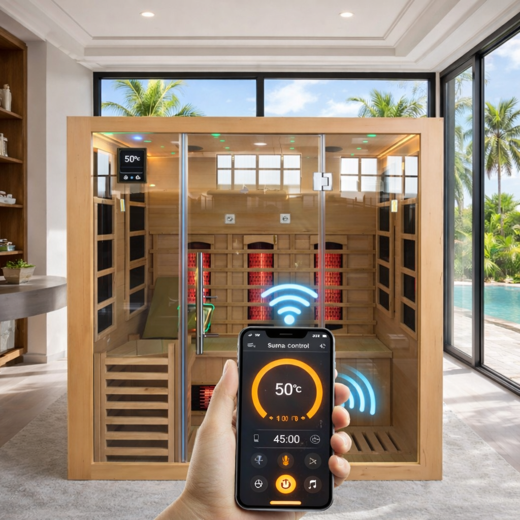 SAUNASNET® Traditional Steam And Infrared Indoor Sauna Room Hybrid Sauna 02（US Stock – Ships in 10–15 Days）