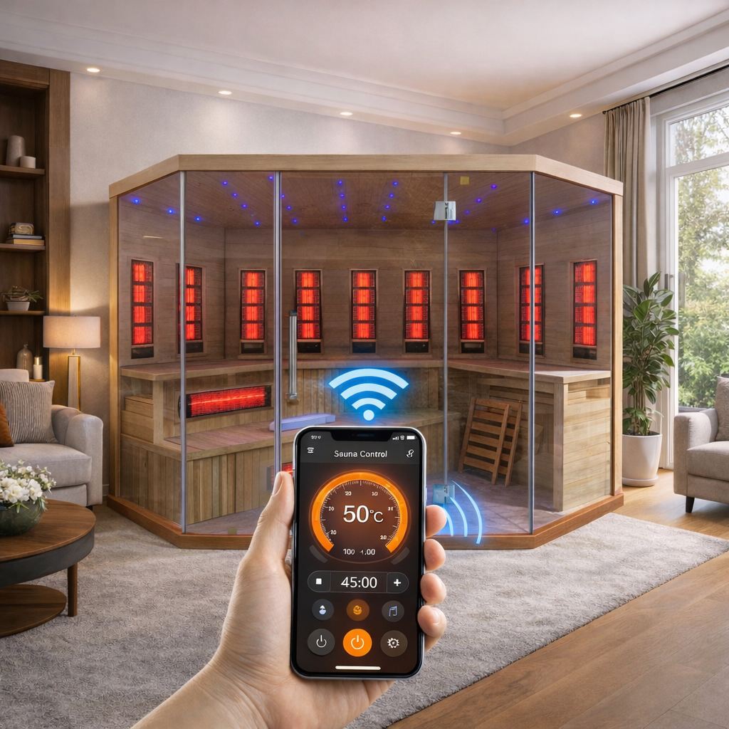 SAUNASNET® Infrared Cabin full spectrum Sauna for Apartment Hybrid Sauna 04