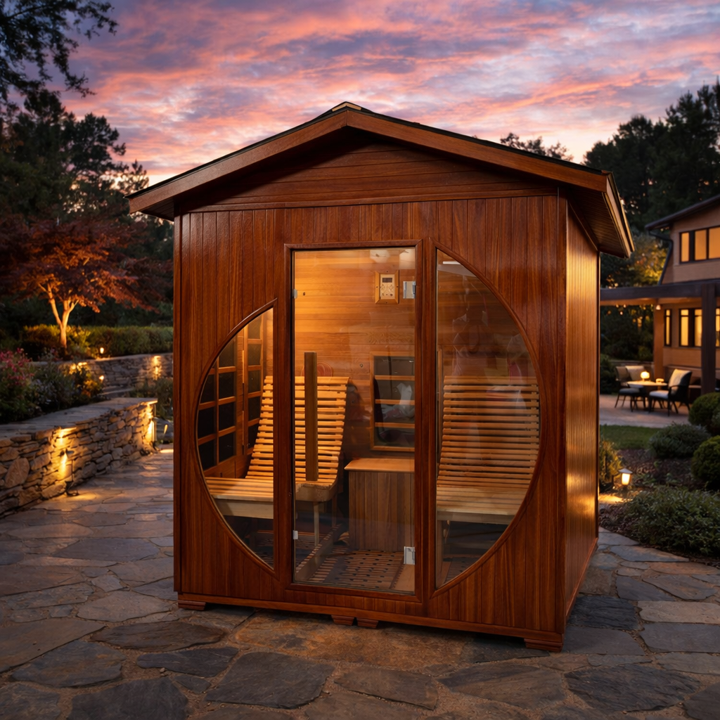 SAUNASNET® Outdoor Sauna Room with Recliner Far Infrared 19
