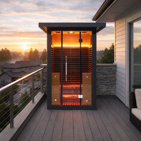 SAUNASNET® Outdoor Black Aluminium Infrared Sauna with Wifi