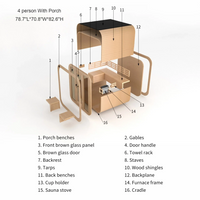SAUNASNET® Premium Outdoor Cube Sauna Cabin with Glass Front, Energy Efficient Design for Relaxation & Detox Square 05
