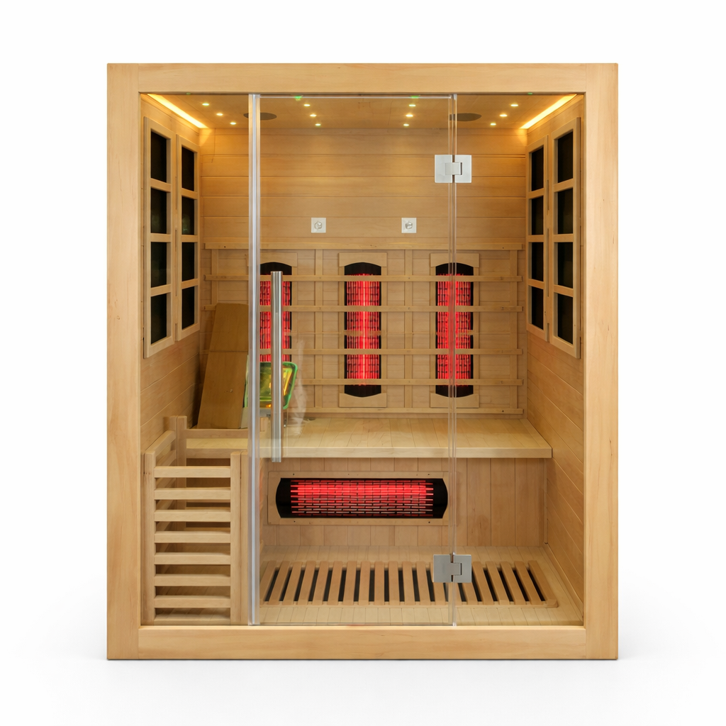 SAUNASNET® Traditional Steam And Infrared Indoor Sauna Room Hybrid Sauna 02（Estimated delivery: 1–2 weeks）