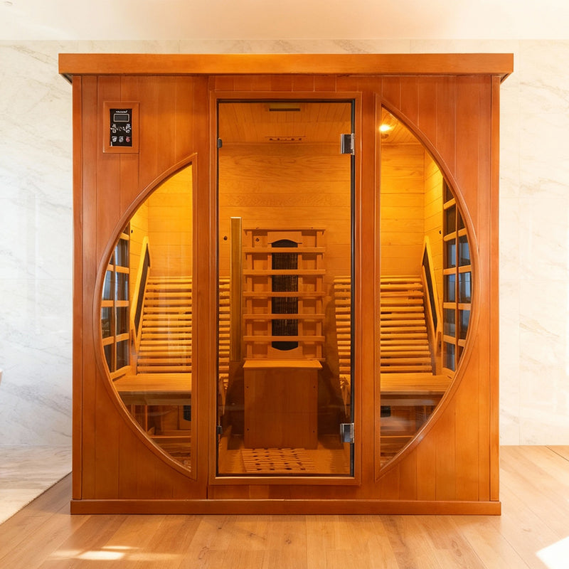 SAUNASNET® Indoor Two-Person Infrared Sauna Digital Control with Wifi Infrared 01 （US Stock – Ships in 10–15 Days）