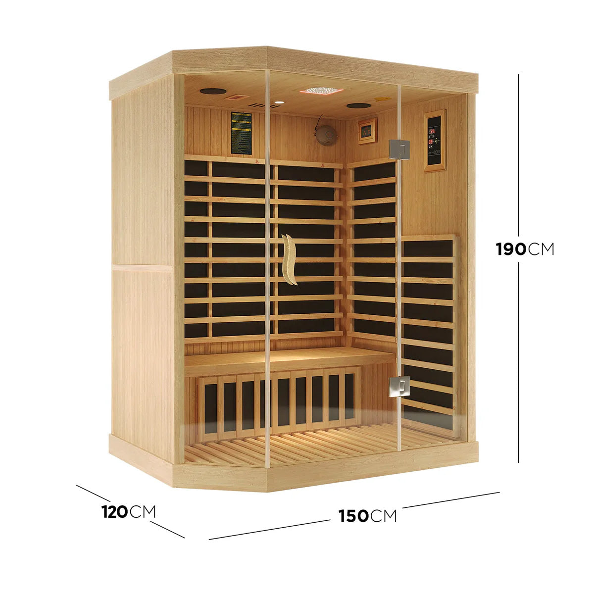 SAUNASNET® 3 Person Carbon Fibre Infrared Indoor Home Sauna Infrared 08