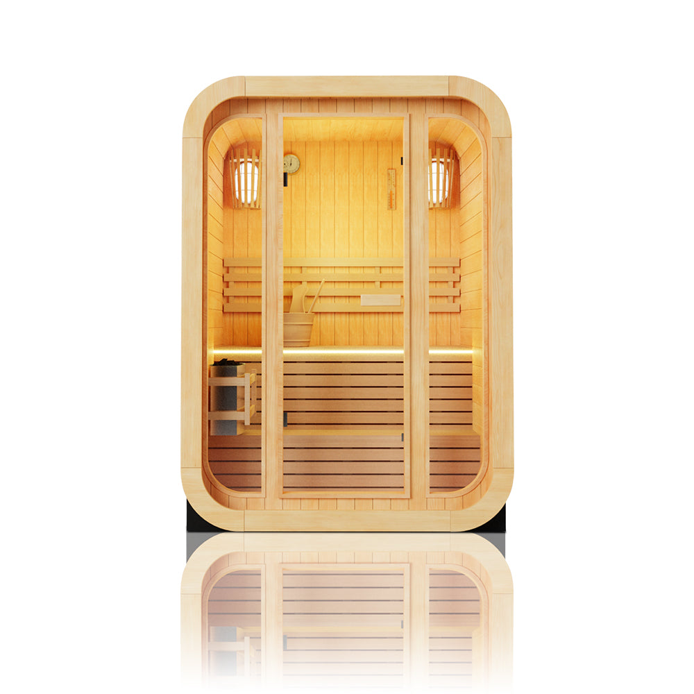 SAUNASNET® Compact Outdoor Barrel Sauna with Modern Glass Door Barrel 10（US Stock – Ships in 10–15 Days）