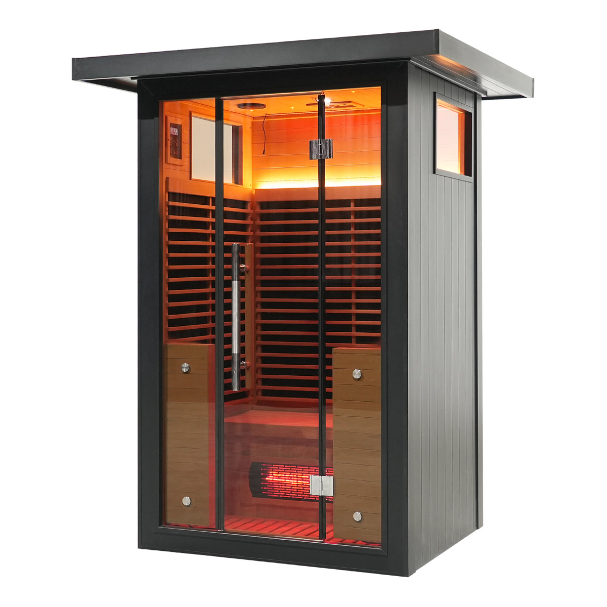 SAUNASNET® Outdoor Black Aluminium Infrared Sauna with Wifi