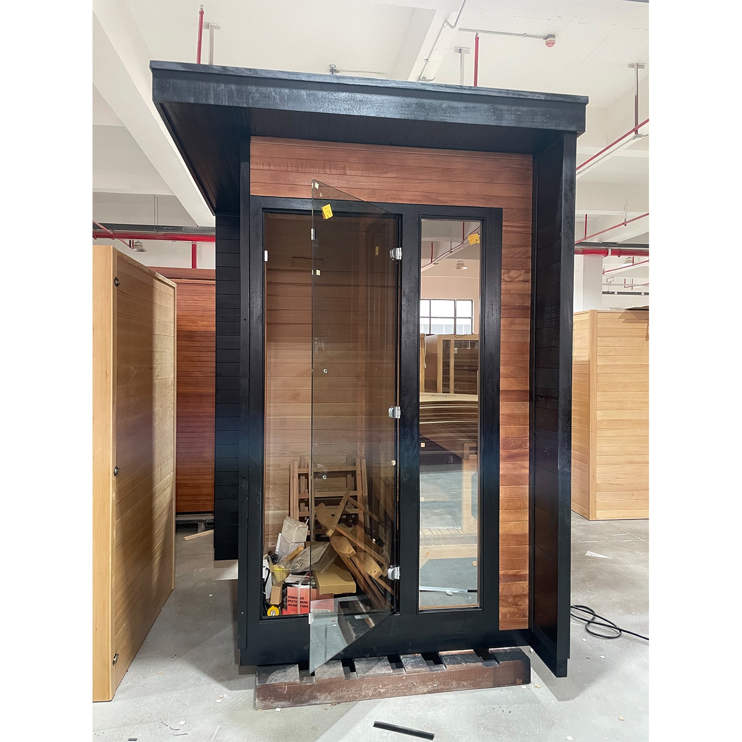 SAUNASNET® Mini Deluxe Outdoor Cabin Sauna For 2 People Terra 04
