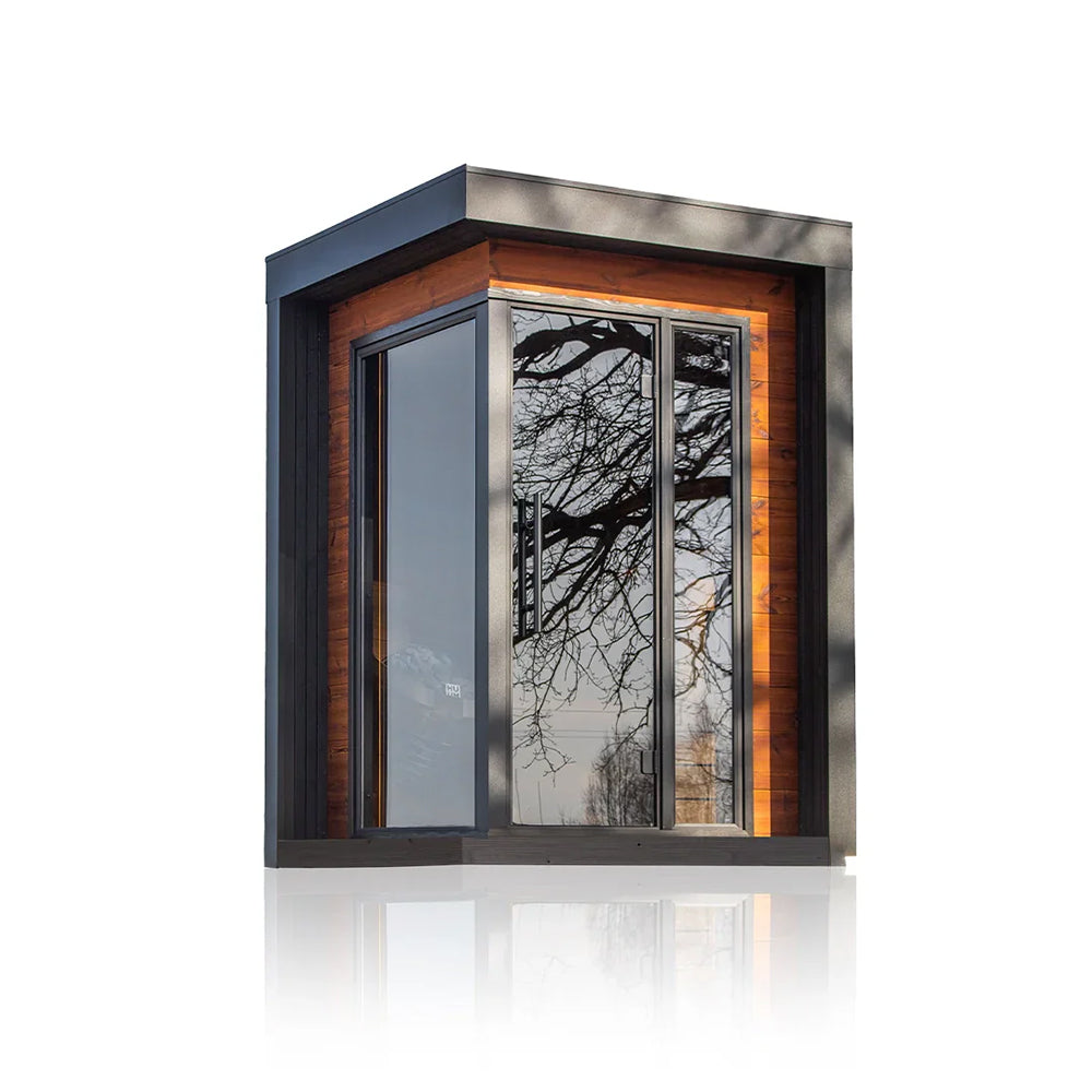 SAUNASNET® Mini Deluxe Outdoor Cabin Sauna For 2 People Terra 04