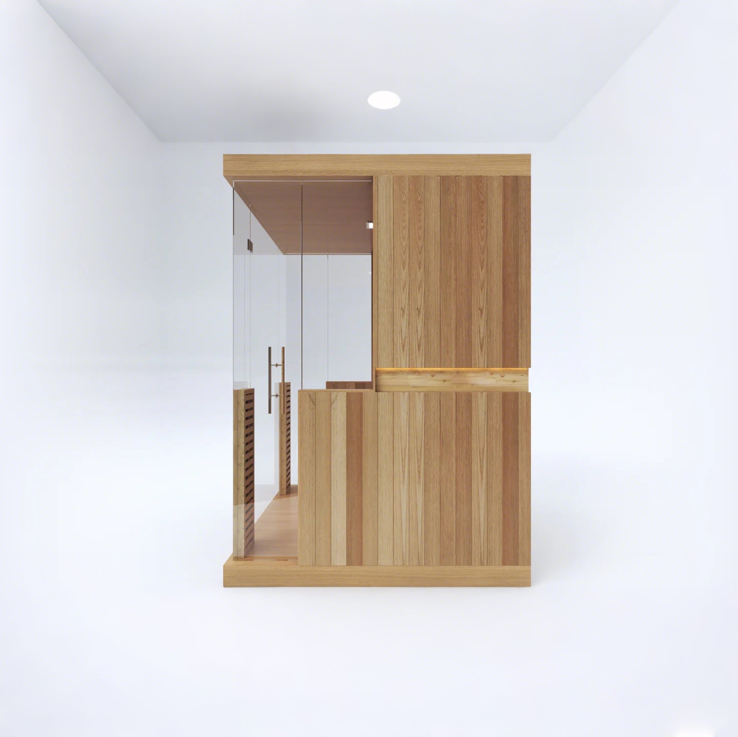 SAUNASNET® Luxury Glass Sauna with Full Spectrum,Lighting, Modern Wood Design, 2-3 Persons with WiFi Control Infrared 07