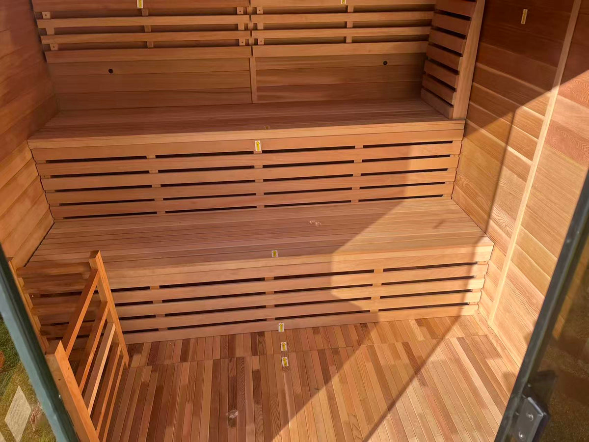 SAUNASNET® Green Energy Saving Sauna with Glass Front – Eco Cube Design for Relaxation and Full Detox Black 03