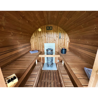 SAUNASNET® Deluxe Glass Fronted Hemlock Barrel Sauna Barrel 01