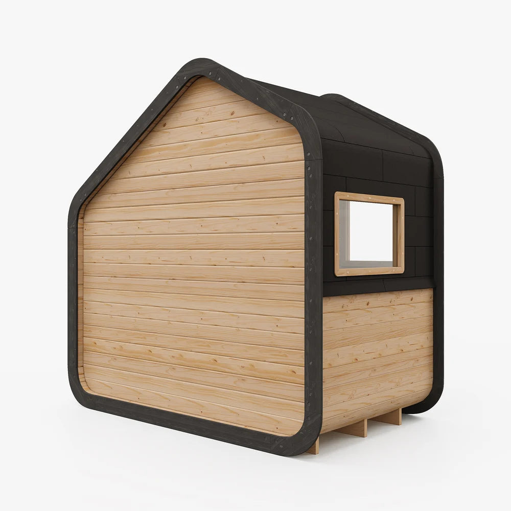 SAUNASNET® 4-Person Electric Outdoor Sauna with Glass Door Square 08