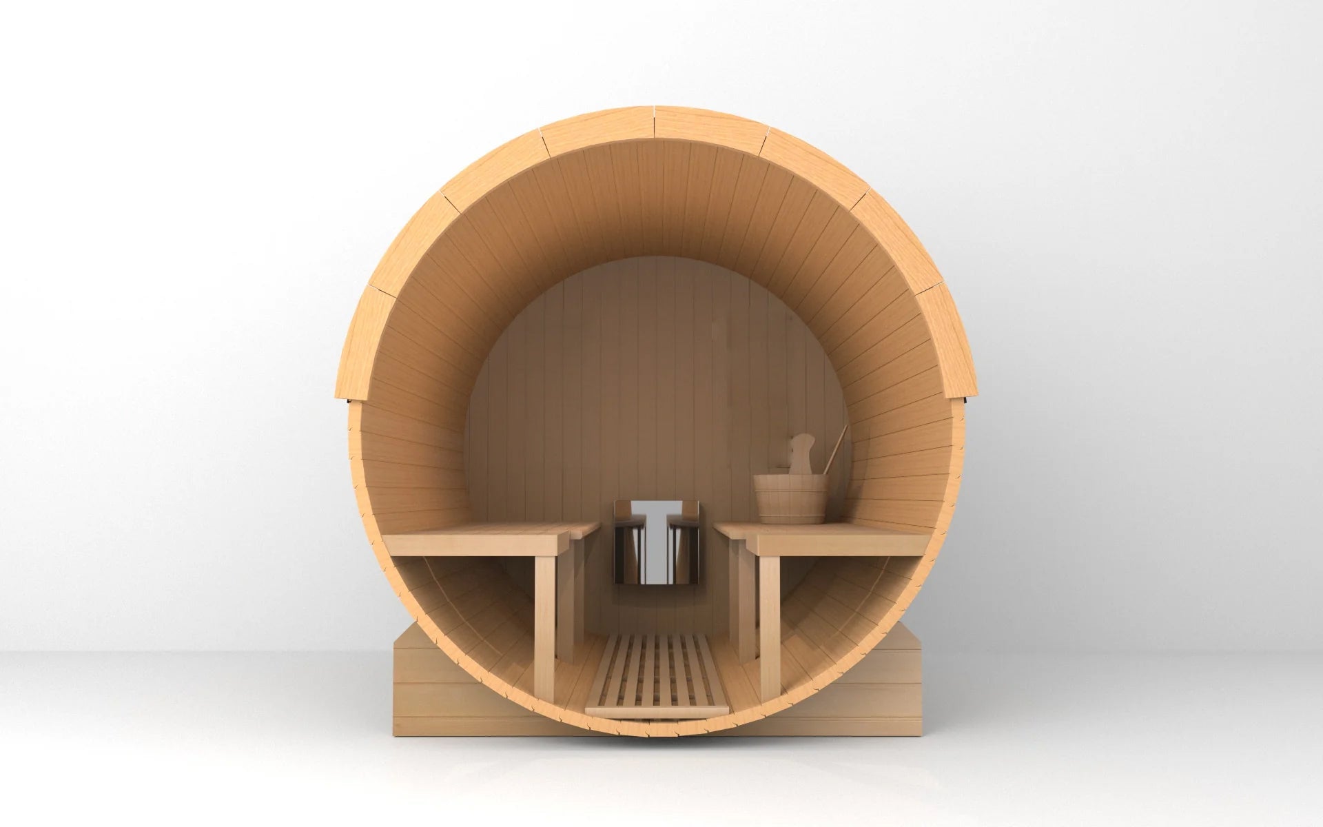SAUNASNET® Outdoor Basic Sauna With Porch Barrel 08