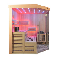 SAUNASNET® Finnish Traditional Indoor Steam Sauna for Home Use Glass 12-In Stock
