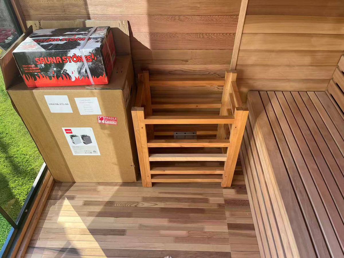 SAUNASNET® Green Energy Saving Sauna with Glass Front – Eco Cube Design for Relaxation and Full Detox Black 03