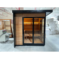 SAUNASNET® Nordic Panorama Glass-Wood Outdoor Sauna Cabin – Modern Luxury Horizon View Design Terra 02